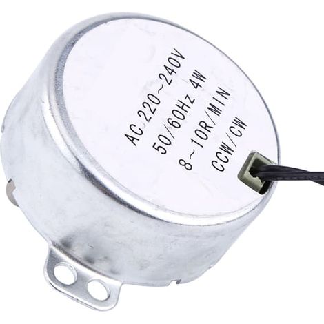 Moteur synchrone 220-240 V CA avec réducteur 4 W 8-10 tr/min réversible horaire/antihoraire (1 pièce) (1/5)