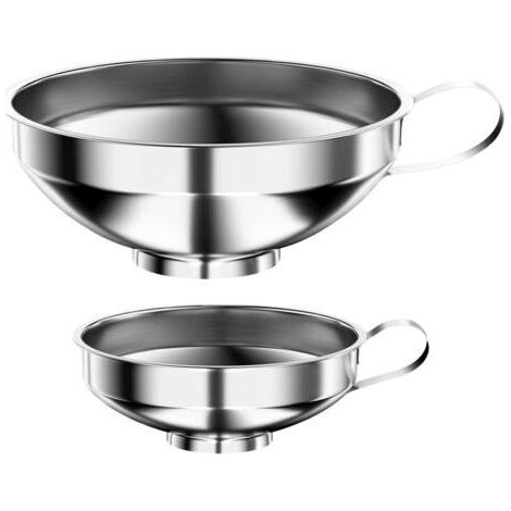 2 Pieces Wide Mouth Funnels Jam Funnel Stainless Steel Jam Funnels for Liquids Oils Powders Beans (1/5)