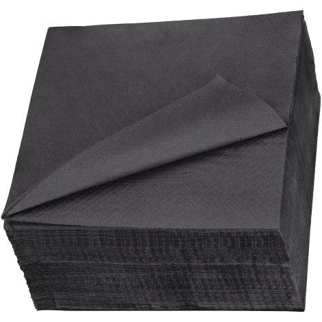 Serviette de table en ouate Tork Lunch 33 x 33 cm, noir - Paquet de 200