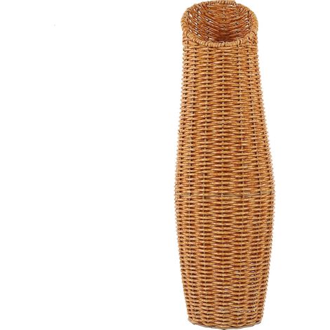 Grand Vase en Faux Rotin Imitation Plastique pour Fleurs Séchées et Décoration à Poser, Simple et Élégant, pour Salon ou Bureau (1/5)