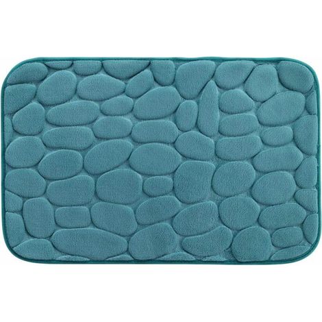 Tapis de Bain "Ricochet" 50x80cm Bleu Émeraude (1/3)