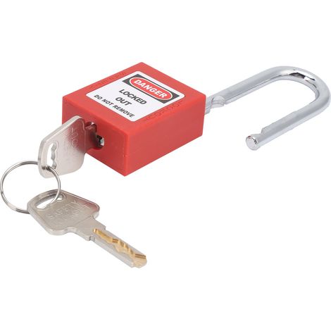 Cadenas de consignation/déconsignation 38 mm, antidérapant, avec isolation de poutre en acier, résistant à la corrosion et fourni avec 2 clés (1/5)
