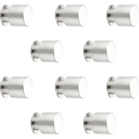 10er Pack - Möbelknopf EK05 Ø 15 mm Edelstahl gebürstet Möbelknauf von SOTECH