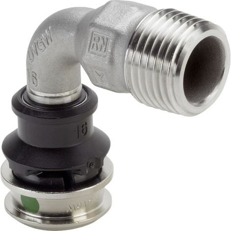 Viega Raxinox-Übergangsbogen 90 Grad, d 20mm, R 3/4 Stahl nichtrostend Modell 4414, 724160 (1/2)
