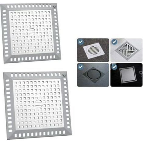 Attrape Cheveux Douche 12,3 x 12,3 cm Filtre Evier Cuisine de Carré en Acier Inoxydable Argenté Grille Evier Anti-Obstruction pour Douche de Salle de Bain, pour Salle de Bain et Cuisine