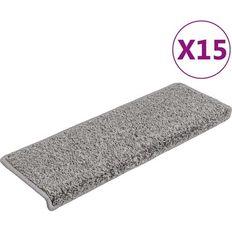 Maison Exclusive - Tapis d'escalier 15 pièces 65 x 21 x 4 cm Gris Bord rectangulaire (1/5)