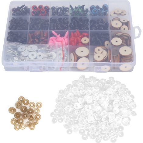 372Pcs Plastic Eyes and Noses Pack Safety DIY Craft Kit Set with 50 Set Joints Storage Box (1/5)