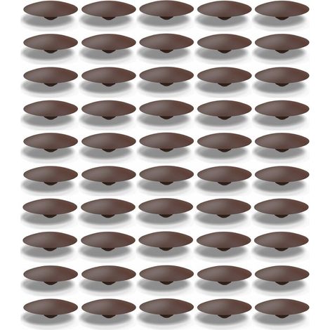 50x Cache trou bouchon plastique Ø intérieur 4,20mm Ø extérieur 17mm Protection Trou Meuble Mur Cloison Plafond Capuchon Vis , marron