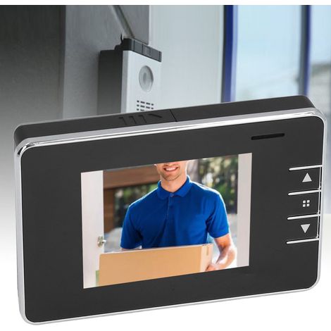 Sistema de videoportero: cámara de puerta HD de 120° con filtro de luz negra, intercomunicador, puerta de entrada inteligente, carcasa de aleación de zinc y plástico ABS. (1/5)