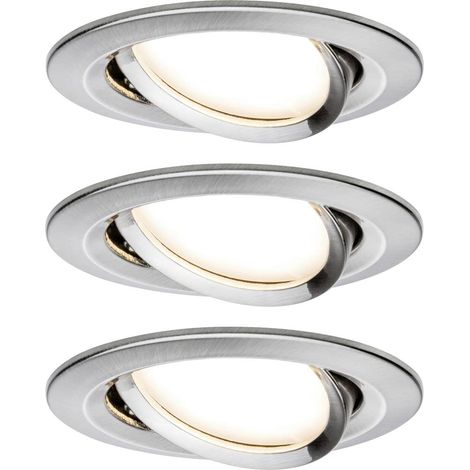 Paulmann 93878 Coin Slim Lampada LED da incasso Kit da 3 LED (monocolore) LED a montaggio fisso 18 W Ferro (spazzolato) (1/5)