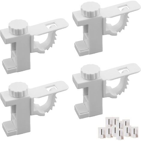 4-teiliges Set – Gardinenstangenhalterung – Klebehaken – 360° drehbar – Kein Bohren erforderlich – ABS – Für Ankleidezimmer, Badezimmer, Büro – Schwarz – 8 x 5 cm (1/5)