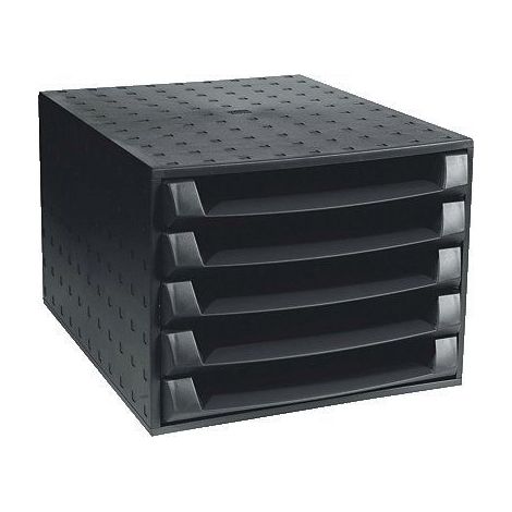 Module de classement Exacompta The Box gamme Skandi 5 tiroirs - Noir