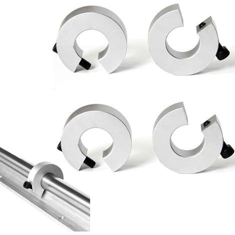 Lot de 4 butées de rail linéaire SBR SBR20 - Anneau de fixation pour rail linéaire SBR20 - 20 mm - Pour rail linéaire SBR20 - Pièces CNC - Outil de délimitation d'arbre - Anneau de fixation en alliage (1/4)