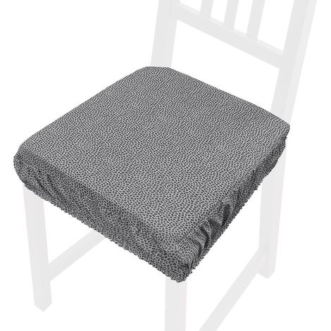 Cuscino Sedia Maculato Cotone Sfoderabile Morbido Lavabile Coprisedia Con Fascia Elastica - Grigio