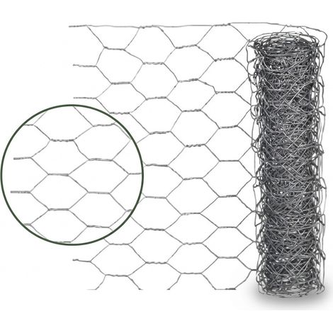 Grillage triple torsion galvanisé 25x25 mm , fil Ø 0,8 mm, rouleau 5 x 0,50 m (1/2)
