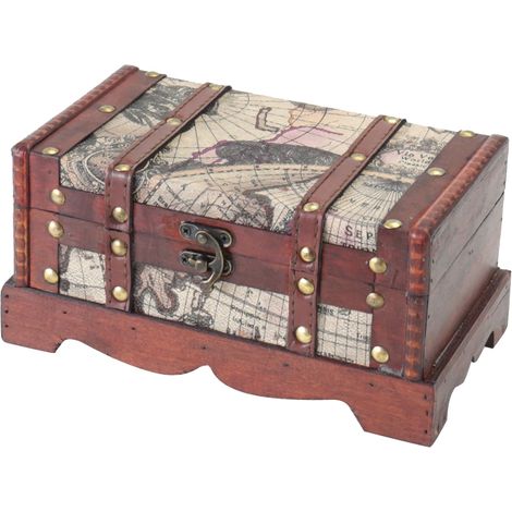 HMF 6408-123 Schatztruhe, Schatzkiste, Holzkiste Amerika, 23 x 13 x 11 cm (1/5)