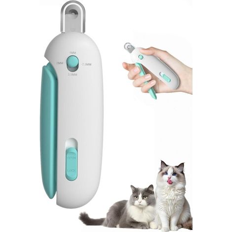 Verstellbare Krallenschneider für Katzen, runder Krallenschneider mit Staubfach, sicheres Pflegewerkzeug (blau) (1/5)