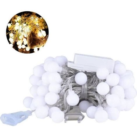 100 LED Guirlande Lumineuse, Blanc Chaud, Étanche, 10 m, pour Décoration Intérieure et Extérieure