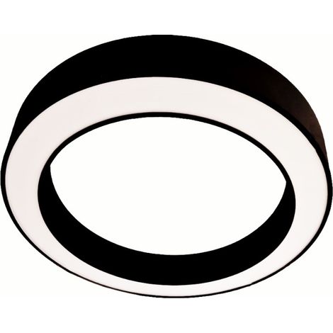 Plafoniera led gea luce flor pp nero 2100lm 3000°k lampada soffitto moderna