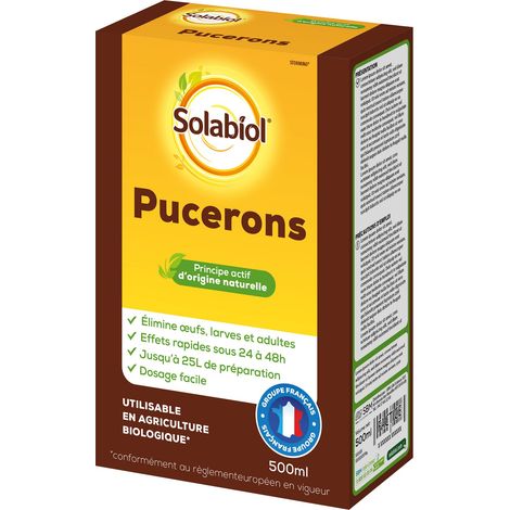 SOLABIOL Traitement insectes antipucerons pour arbres, arbustes et rosiers 500 ml (1/2)