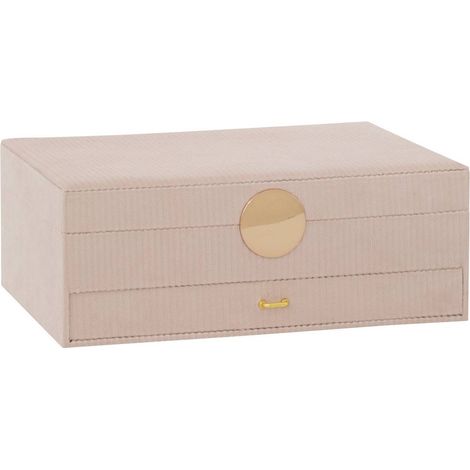 Portagioie enya con specchio 27,5x19x10cm beige - Atmosphera créateur d'intérieur