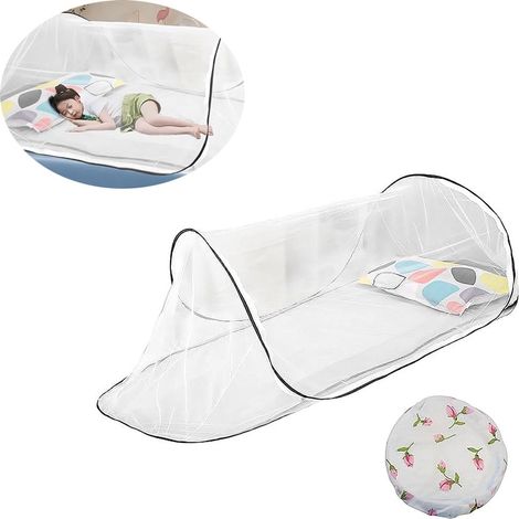 Moustiquaire pop-up pliable, 1 place, 200 x 80 x 56 cm, sans installation, structure pliable et facile à transporter, idéale pour le camping et le jardin (1/5)