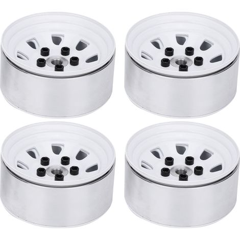 4 x 1,9-Zoll-Aluminiumfelgen für 1/10 RC Crawler Axial SCX10 TRX4 (weiß) (1/5)