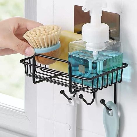 UlisemKüchenschwammhalter, 2-in-1 Spülbeckenorganizer, Schwammhalter, Seifen- und Schwammaufbewahrungskorb für die Küche