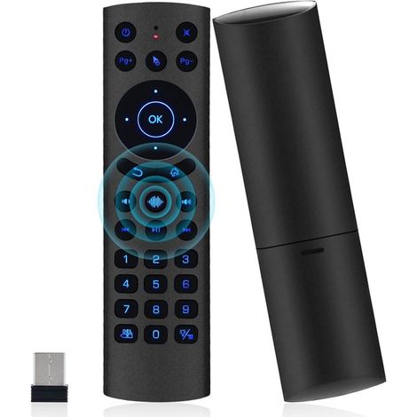 Air Mouse Sprachfernbedienung, G20s Pro 2,4G Bluetooth-Mausfernbedienung, BT5.0 Funkfernbedienung mit Hintergrundbeleuchtung, geeignet für (1/2)