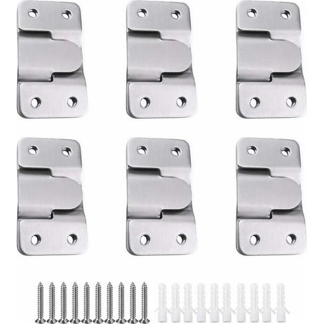 Paar [12er-Pack] Verdeckte Montagehalterungen, ineinandergreifende Aufhängeösen, Wandbefestigungen aus Edelstahl zum Aufhängen von Fotos, Spiegeln, Rahmen, Küchenrückwänden und Möbeln (1/5)