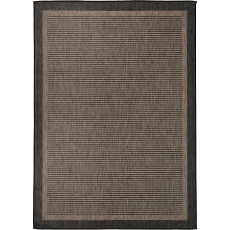 Outdoor Flatweave Rug 120x170 cm Dark Brown vidaXL
