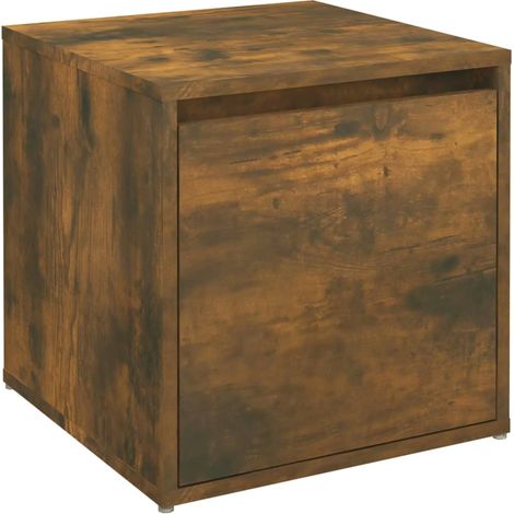 Cajón taburete madera contrachapada roble ahumado 40,5x40x40 cm vidaXL