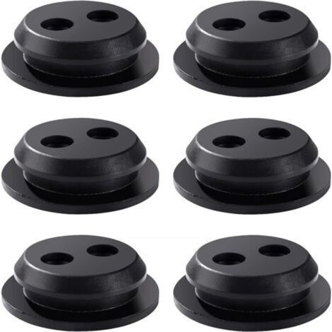 6 Pièces Réservoir de Carburant Œillets en Caoutchouc, Caoutchouc Douille Joint de Réservoir 2 Trous, pour Débroussailleuse, Débroussailleuse, Souffleur