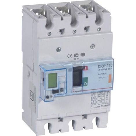 Disjoncteur électronique avec unité de mesure DPX³250 pouvoir de coupure 25kA 400V - 3P - 160A - LEGRAND