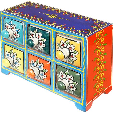 Signes Grimalt Especiero Decoracion  Especiero 6 Cajones Cajas Y Joyeros Rojo 11x23x17cm 32940