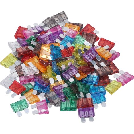 100 Pcs Blade Fuse Kit 2A 3A 5A 7.5A 10A 15A 20A 25A 30A 35A RV Standard Fuse Set for Car Protection