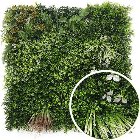 Mur végétal artificiel Jungle 1m x 1m, Long 30 m, Hauteur 1 m