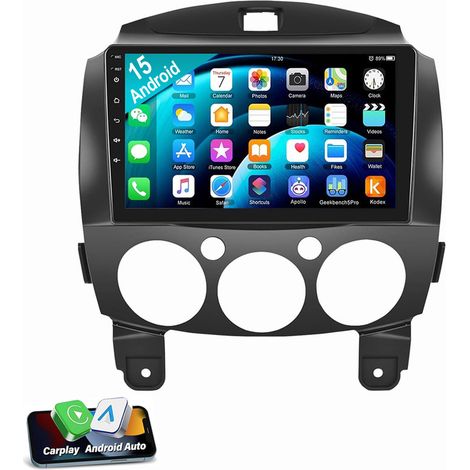 Autoradio Android 15 Carplay RDS Bluetooth GPS Navi WIFI pour Mazda 2 2007-2013 1+32G (1/5)