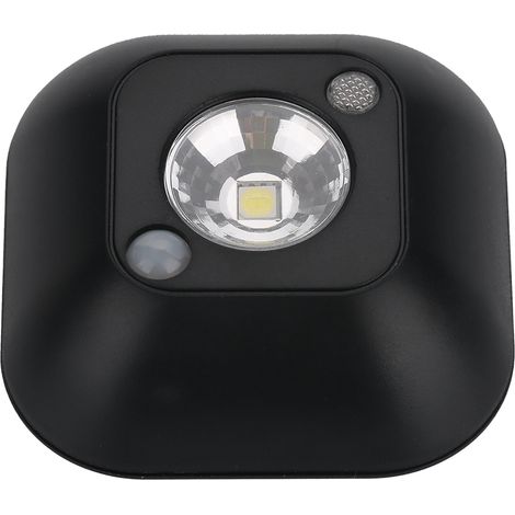 Veilleuse Led Miniature Sans Fil - Capteur De Mouvement Infrarouge - Pour Placard Couloir Escalier - Noir - 1 Pièce (1/5)