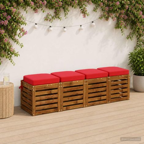 vidaXL Cuscini per sedile a 4 pezzi SOEST 4 pcs 100% Poliestere Rosso