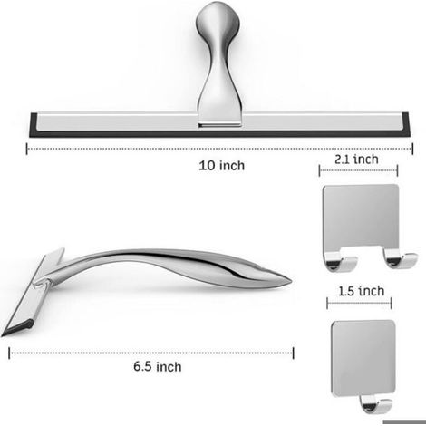 Raclette De Douche - Acier Inoxydable - 25,4 Cm - Pour Verre Miroir Fenêtre - 1 Pièce (1/4)