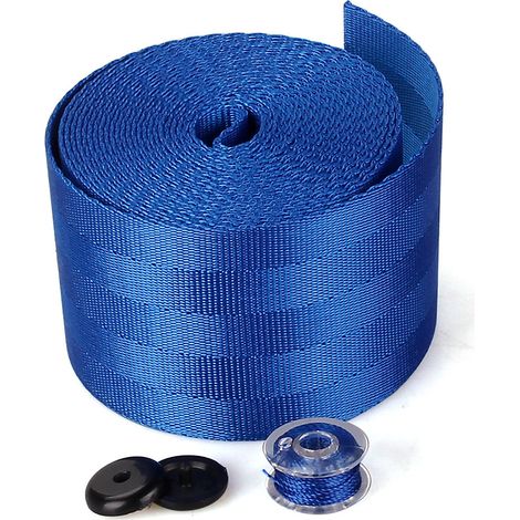 3.6M Car and Truck Seat Belt Webbing, Retractable Seat Belt Straps, Blue (1/4)