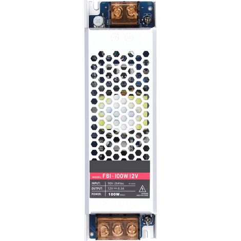Alimentation LED FBI Series 100W 12V DC, adaptateur driver pour bande lumineuse longue intérieure, tension d'entrée AC90-264V (1/5)