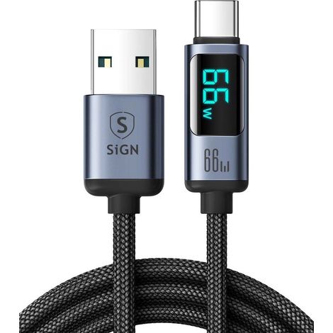 Cavo schermato da USB-A a USB-C Prism Series da 66 W, 1,2 m - Nero