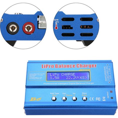B6 80W LCD Digital Balance Ladegerät/Entlader für RC LiPo NiMH Akkus (EU-Stecker) (1/5)