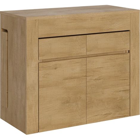 Consolle Tavolo Allungabile 90-302x42x75 cm Evolve Quercia Natura con Panca Inferiore e Superiore (1/5)
