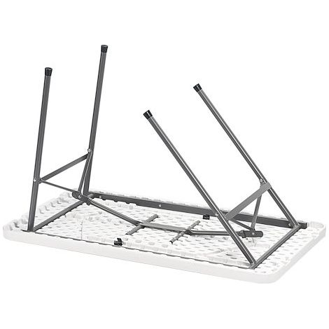 Table multi-usages pliante d'extérieure grise L 122 x P 61 cm - Maxiburo (1/2)