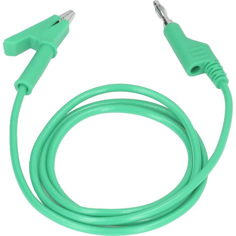 Câbles de test avec pinces crocodiles en laiton silice 20A 3000V ouverture 10mm prise banane 4mm vert J.70035-1 pour véhicules et diagnostic électrique (1/5)