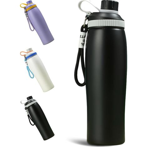 Vakuum-Trinkflasche aus Edelstahl für heiße und kalte Getränke, 600 ml, leicht und robust, perfekt für Schule, Büro und Outdoor-Aktivitäten (1/5)