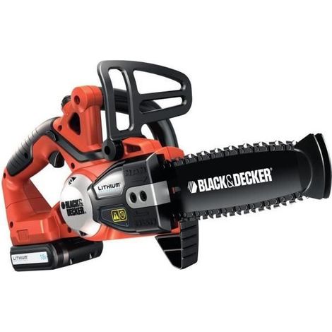 Black&Decker – Tronçonneuse sans fil 18V 2.0Ah – Longueur de guide 20 cm – Coupe jusqu'à 16 cm – Moteur performant pour élagage précis - GKC1820L20 (1/10)